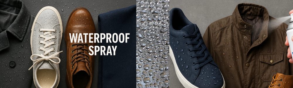 Waterproof spray for fabric, leather, suede, and canvas. Protects shoes, jackets, tents, and furniture from water, stains, and dirt.