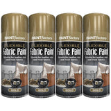4X Paint Factory Gold Flexible Fabric & Vinyl Spray Paint 200ml Spray Paint