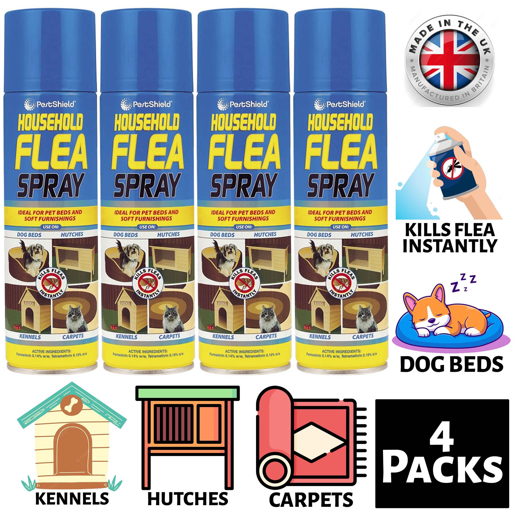 4X Household Flea Aerosol 200ml Pet supplies