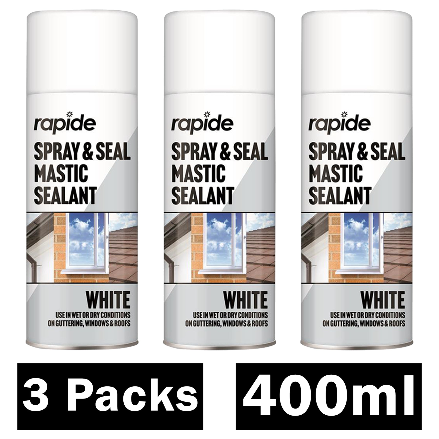 3X Rapide Spray And Seal 400ml White Sealant