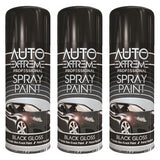 3X Auto Extreme Black Gloss Spray Paint 400ml Spray Paint