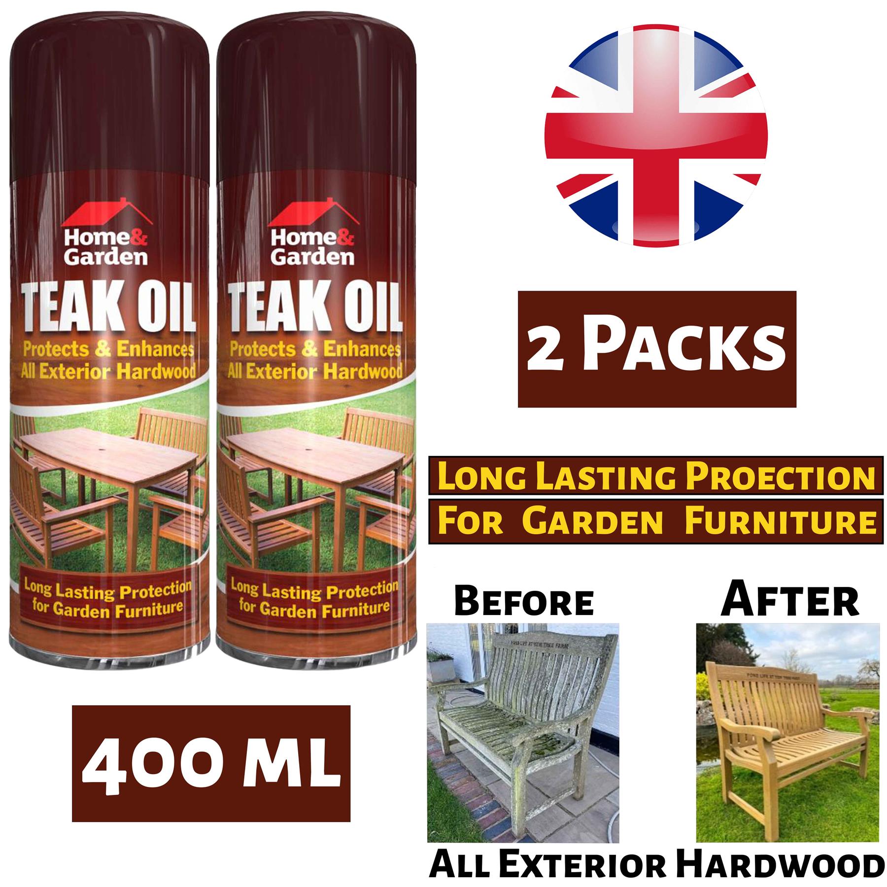 2X Home & Garden Teak Oil Spray 400ml Spray Paint