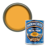 6X Hammerite Smooth Yellow Paint 750ml
