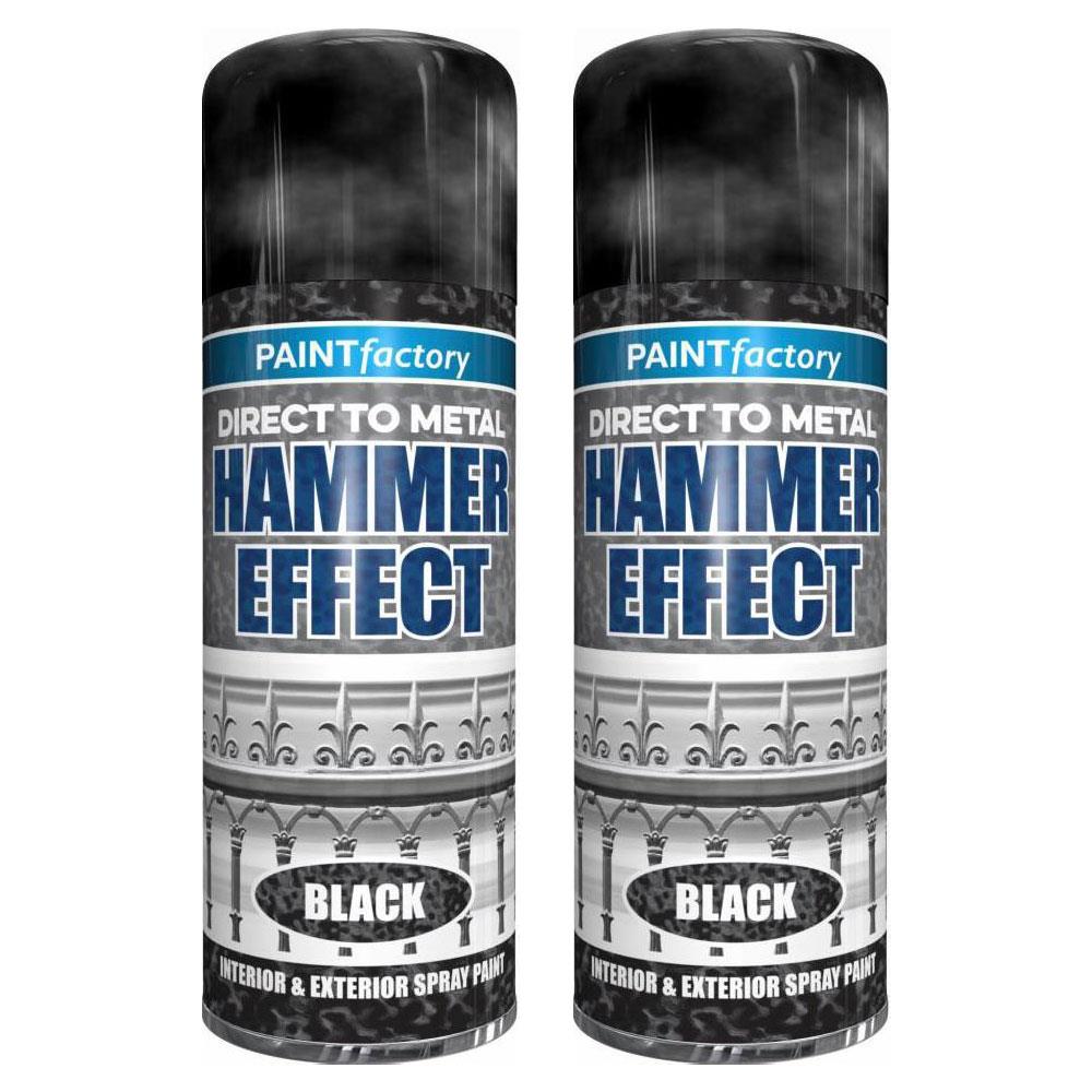 2X Paint Factory Hammered Black Spray Paint 400ml Spray Paint