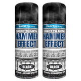 2X Paint Factory Hammered Black Spray Paint 400ml Spray Paint