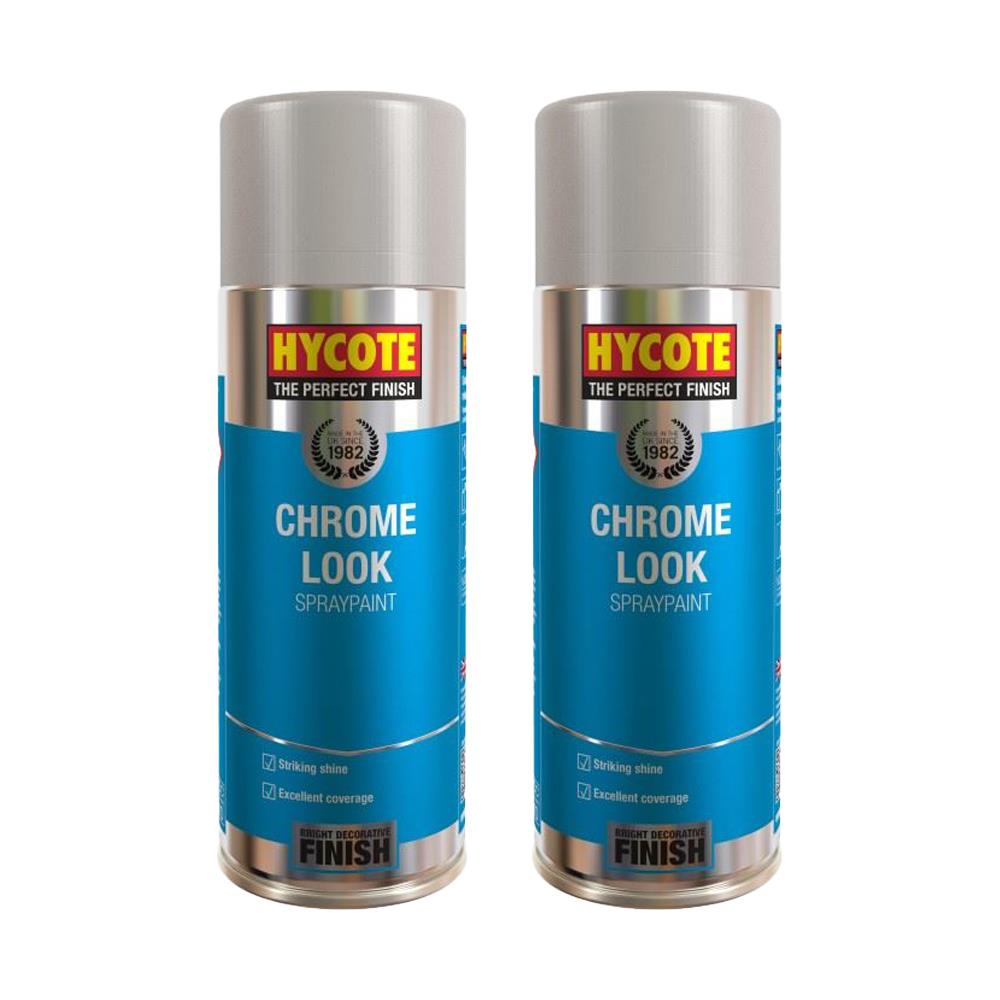 2X Hycote Chrome Look Spray Paint 400ml Spray Paint