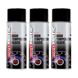 3X Promatic Black High Temperature Spray Paint 400ml Spray Paint