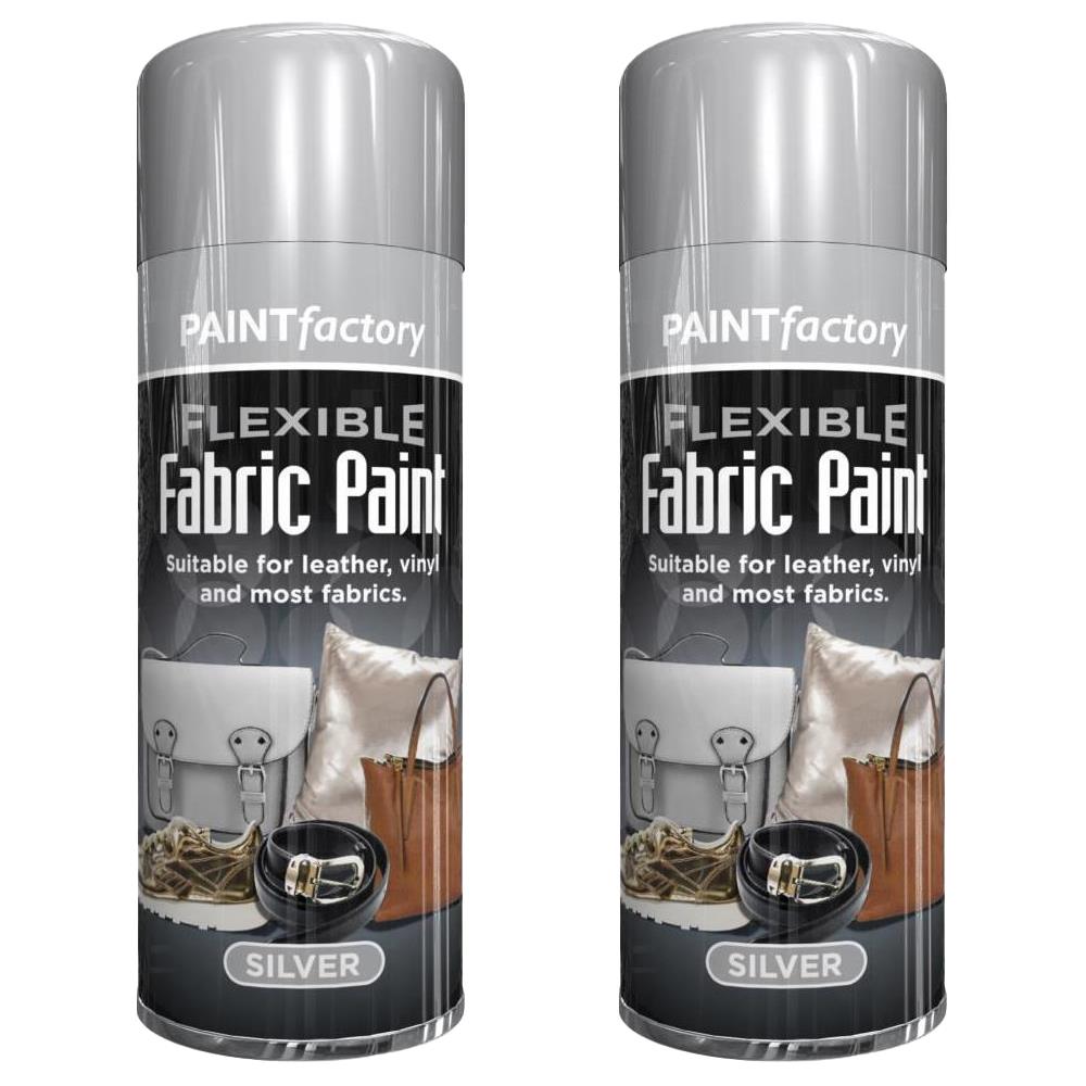 2X Silver Fabric & Vinyl Spray Paint 200ml Spray Paint