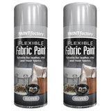 2X Silver Fabric & Vinyl Spray Paint 200ml Spray Paint