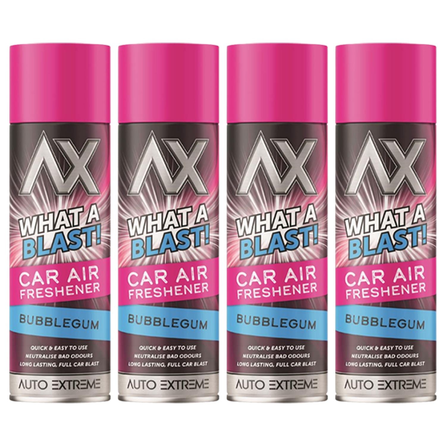4X - What A Blast! Bubblegum Car Air Freshener Spray 500ml Car Air Freshener