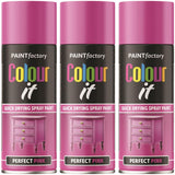 3X Paint Factory Perfect Pink Gloss Spray Paint 400ml