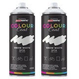 2X Snow White RAL 9010 Satin Spray Paint 400ml