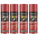 4X Paint Factory Crimson Red Gloss Spray Paint 250ml