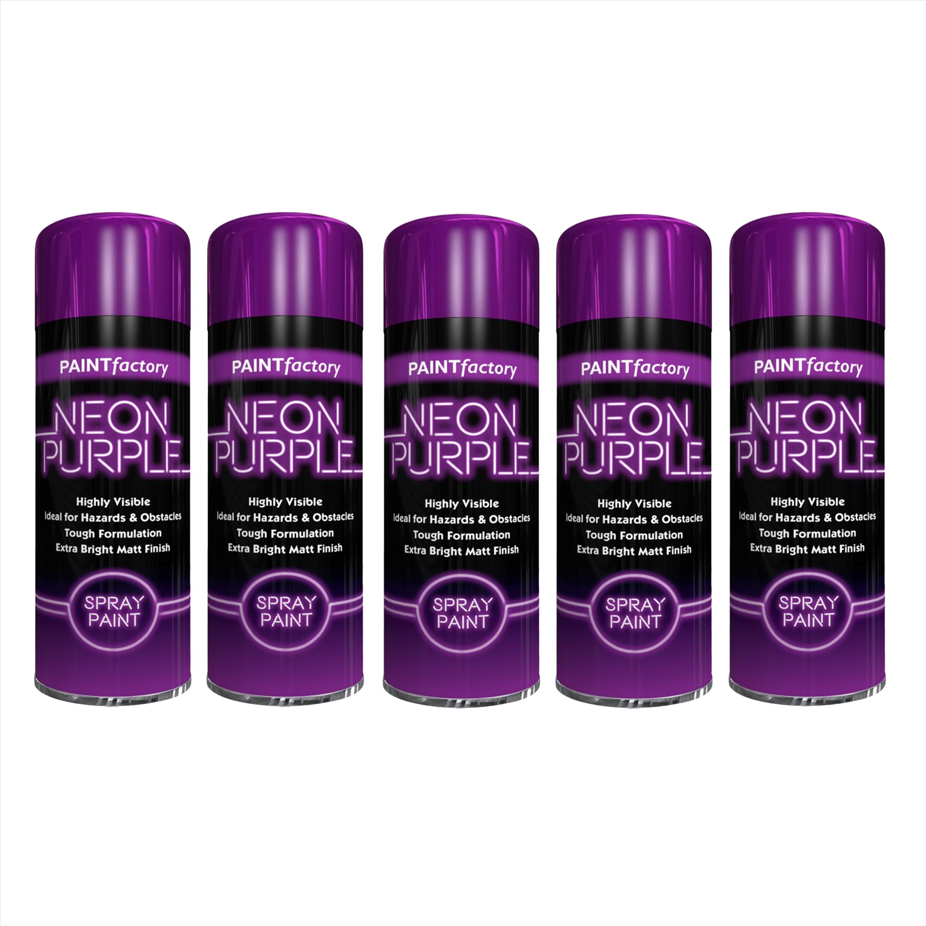 5X Paint Factory Purple Fluorescent Neon Spray Paint 200ml Spray Paint