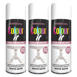3X Paint Factory White Satin Spray Paint 400ml Spray Paint