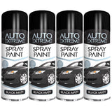 4X Auto Extreme Black Matt Spray Paint 250ml Spray Paint