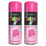 2X Paint Factory Pink Gloss Spray Paint 250ml Spray Paint