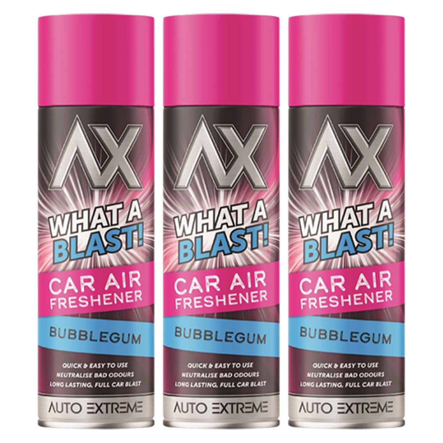 3X - What A Blast! Bubblegum Car Air Freshener Spray 500ml Car Air Freshener