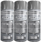 3X Paint Factory Metallic Silver Spray Paint 200ml Spray Paint