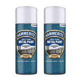 2X Hammerite Hammered Silver Spray Paint 400ml Spray Paint