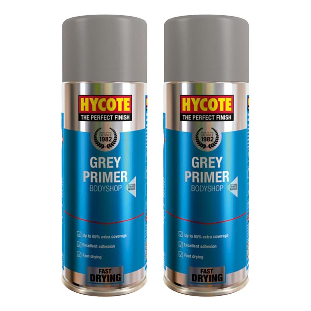 2X Hycote Bodyshop Grey Primer Spray 400ml Spray Paint