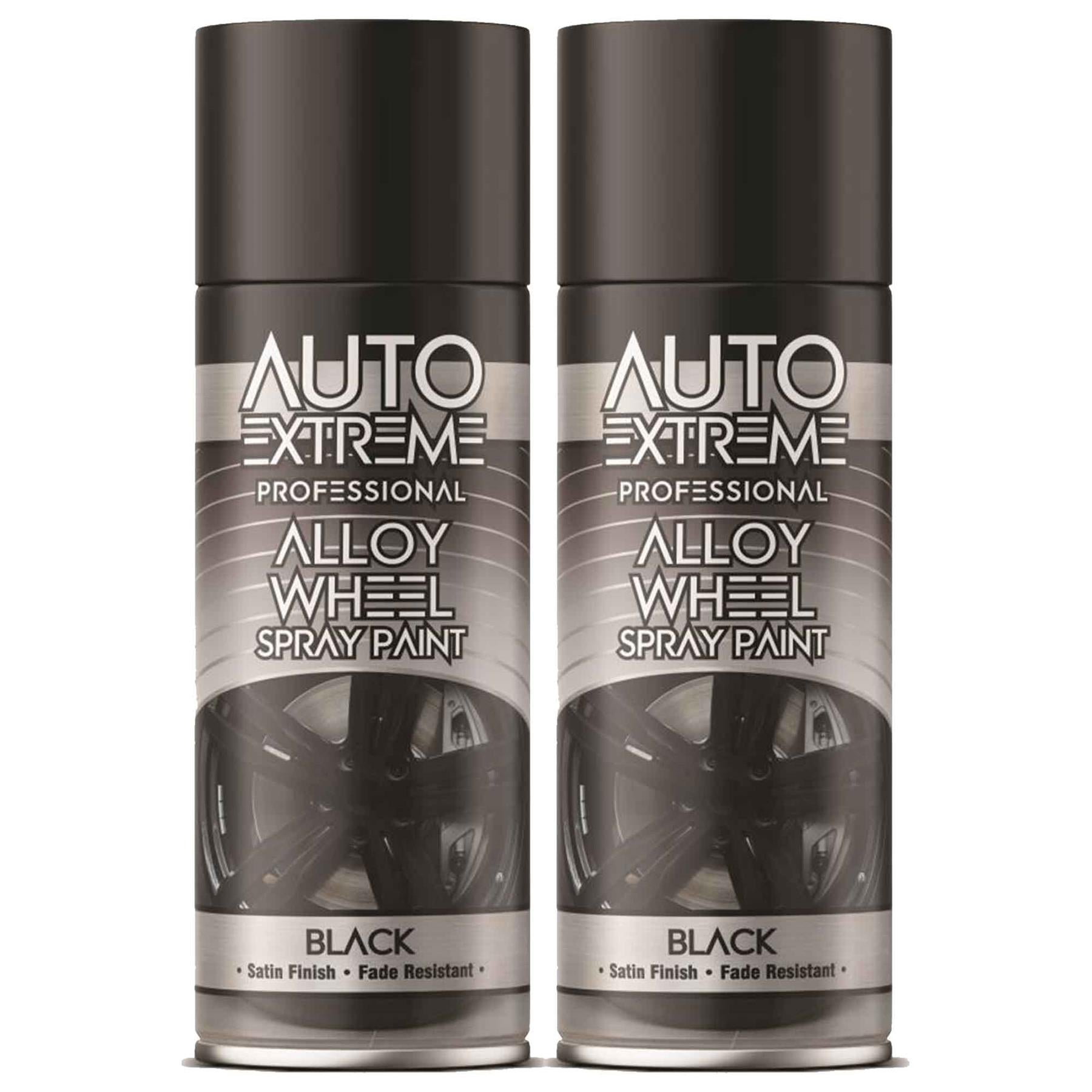 2X Auto Extreme Black Alloy Wheel Spray Paint 400ml Spray Paint