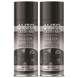 2X Auto Extreme Black Alloy Wheel Spray Paint 400ml Spray Paint