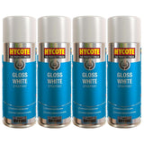 4X Hycote Gloss White Spray Paint 400ml Spray Paint