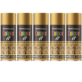 5X Paint Factory All Purpose Gold Metallic Spray Paint 200ml