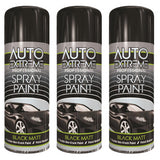 3X Auto Extreme Black Matt Spray Paint 400ml Spray Paint