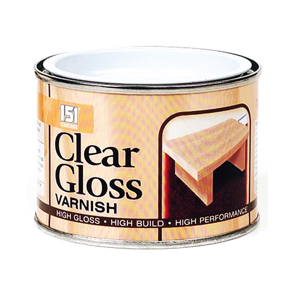 151 Clear Gloss Varnish Paint in a tin for high-gloss finishes on wood surfaces