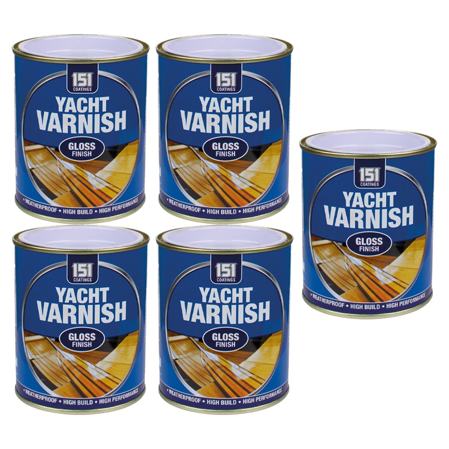 5X Yacht Varnish Gloss Paint 300ml Tin Paint