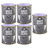 5X Grey Gloss Non-Drip Paint 300ml Tin Paint