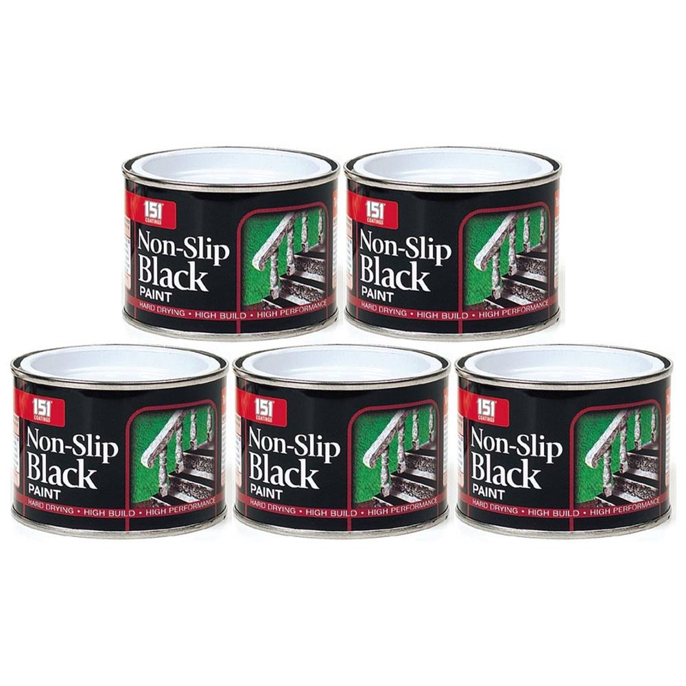 5X Nonslip Black Matt Paint Tin 180ml Tin Paint