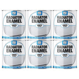 6X Radiator Enamel White Gloss Paint 300ml Tin Paint
