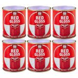 6X Red Gloss Non-Drip Paint 300ml Tin Paint