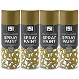 4X 151 Gold Metallic Spray Paint 400ml Spray Paint