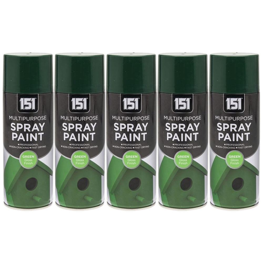 5X 151 Green Gloss Spray Paint 400ml Spray Paint