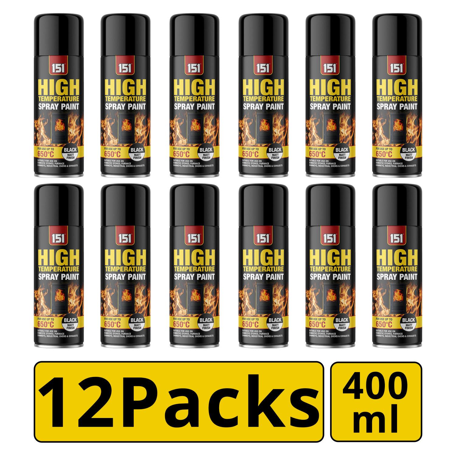 12X 151 Matt Black High Temp 650�C 400M Spray Paint