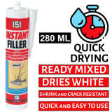 151 Instant Filler Cartridge 280ml in white for quick drying and easy application