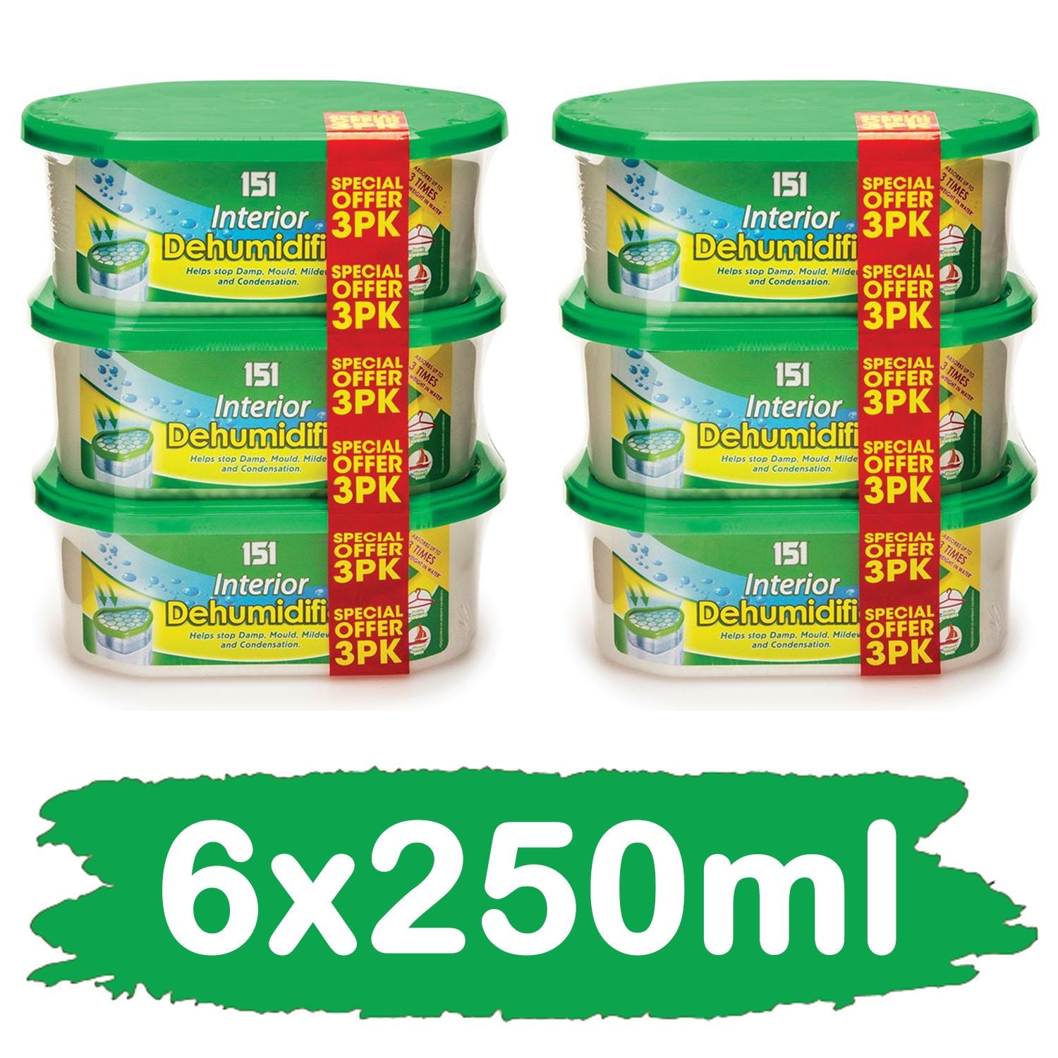 6X Interior Dehumidifier 250ml Dehumidifier