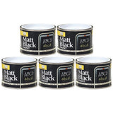 5X Matt Black Paint Tin 180ml Tin Paint