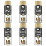 6X 151 Champagne Gold Metallic Gloss Spray Paint 400ml Spray Paint