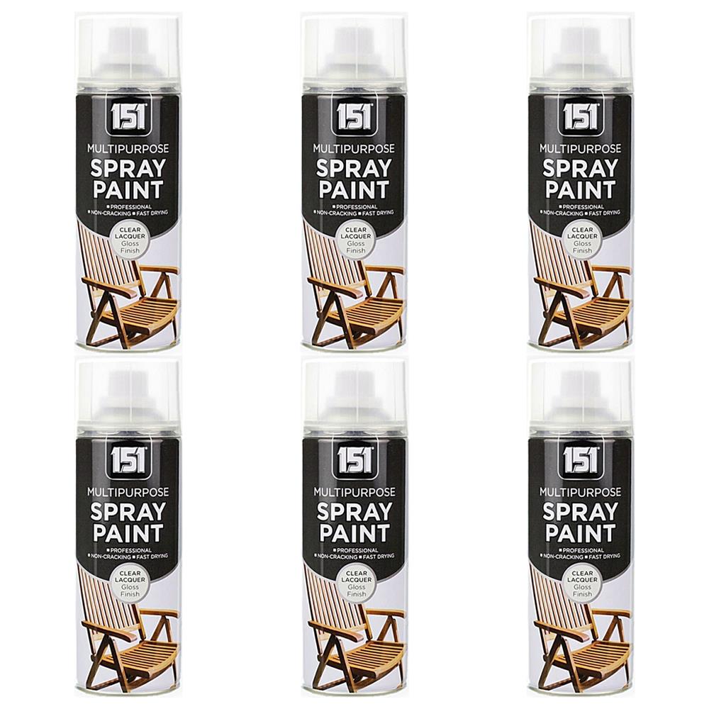6X 151 Clear Lacquer Spray Paint 400ml Spray Paint