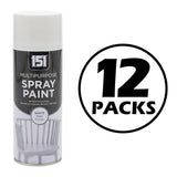 12X Paint Factory White Matt Spray Paint 400ml Spray Paint