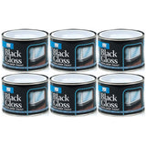 6X Non-Drip Black Gloss Paint Tin 180ml Tin Paint