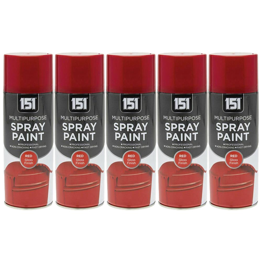 5X 151 Red Gloss Spray Paint 400ml Spray Paint