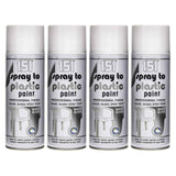 4X 151 White Gloss Plastic Spray Paint 400ml Spray Paint
