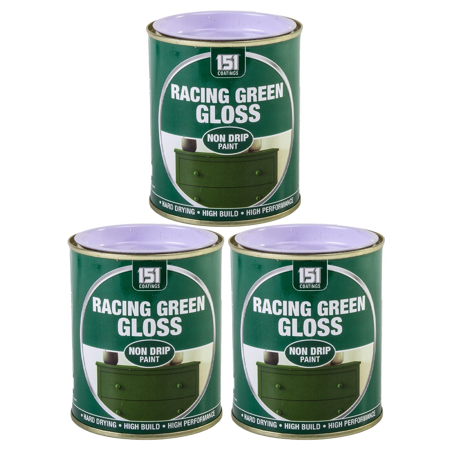 3X Racing Green Gloss Non-Drip Paint 300ml Tin Paint