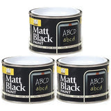 3X Matt Black Paint Tin 180ml Tin Paint